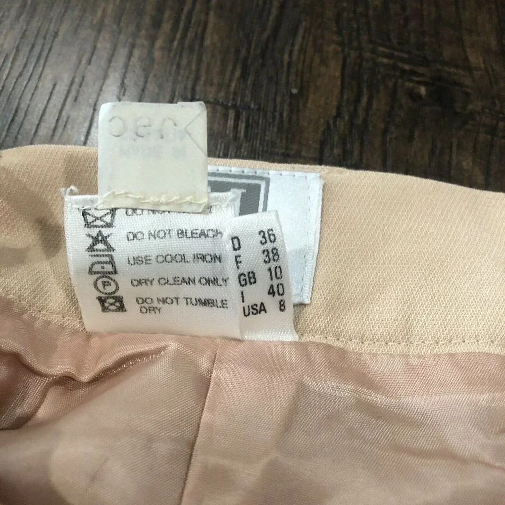 Vintage Madeleine Size 8 Peachy Pink Split Midi Skirt Retro Academia‎